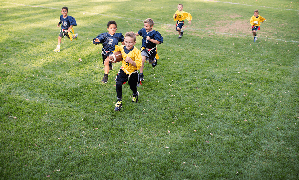 kids playing flag football