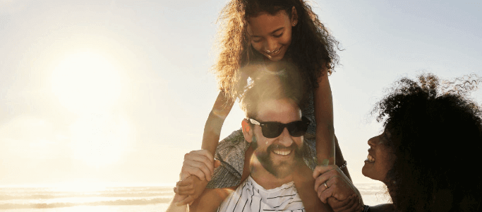 Family on beach